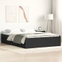 Estructura de cama doble pequeña sin colchón negro 120x190 cm