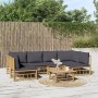 7-teiliges Gartenmöbel-Set aus Bambus mit dunkelgrauen Kissen von vidaXL, Gartensets - Ref: Foro24-3155230, Preis: 700,71 €, ...