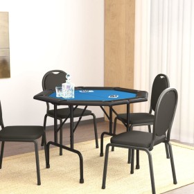 Mesa de póquer plegable para 8 jugadores azul 108x108x75 cm