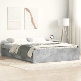 Estructura de cama gris hormigón 120x190 cm en Camas y somieres | Comprar online en Foro24