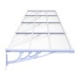 Graues und transparentes Polycarbonat-Türvordach 396 x 90 cm von vidaXL, Markisen - Ref: Foro24-153696, Preis: 121,13 €, Raba...