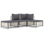 Juego de muebles de jardín 3 pzas cojines antracita ratán PE de vidaXL, Sofás de exterior - Ref: Foro24-3186727, Precio: 277,...