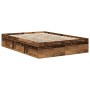 Estructura de cama roble ahumado 120x190 cm