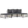 Juego de muebles de jardín 3 pzas cojines antracita ratán PE de vidaXL, Sofás de exterior - Ref: Foro24-3186727, Precio: 277,...