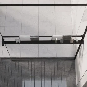 Estante para pared de ducha aluminio negro 118 cm de vidaXL, Accesorios para el baño - Ref: Foro24-153619, Precio: 84,64 €, D...