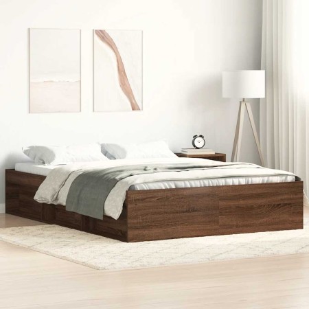 Estructura de cama marrón roble 120x190 cm