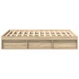 Estructura de cama roble Sonoma 140x190 cm