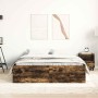 Estructura de cama roble ahumado 140x190 cm