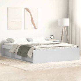 Estructura de cama doble sin colchón blanco 135x190 cm en Camas y somieres | Comprar online en Foro24
