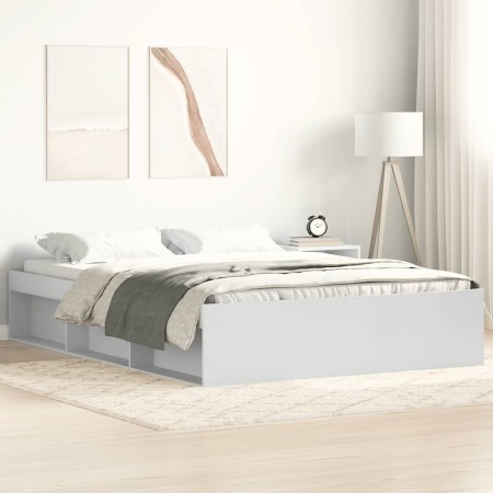 Estructura de cama doble sin colchón blanco 135x190 cm