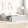 Estructura de cama doble sin colchón blanco 135x190 cm