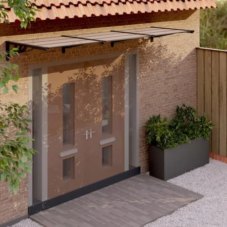 Black polycarbonate door canopy 297.5x90 cm by vidaXL, Awnings - Ref: Foro24-153701, Price: 97,67 €, Discount: %