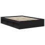 Estructura de cama doble sin colchón negro 135x190 cm