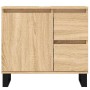 Estructura de cama de matrimonio Sonoma gris 135x190 cm