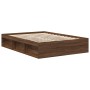 Estructura de cama de matrimonio roble marrón 135x190 cm