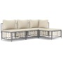 Gartenmöbel-Set 4-teilig anthrazitfarbene Kissen PE-Rattan von vidaXL, Outdoor-Sofas - Ref: Foro24-3186730, Preis: 311,76 €, ...