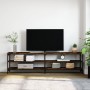 Mueble TV metal y madera contrachapada roble humo 180x30x50cm de vidaXL, Muebles TV - Ref: Foro24-826756, Precio: 84,95 €, De...