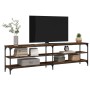 Mueble TV metal y madera contrachapada roble humo 180x30x50cm de vidaXL, Muebles TV - Ref: Foro24-826756, Precio: 84,95 €, De...