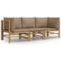 3-teiliges Gartenmöbel-Set Bambus und Kissen taupegrau von vidaXL, Gartensets - Ref: Foro24-3155119, Preis: 424,99 €, Rabatt: %