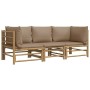 3-piece garden furniture set bamboo with taupe gray cushions by vidaXL, Garden sets - Ref: Foro24-3155119, Price: 424,99 €, D...