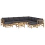 11-piece bamboo garden furniture set with dark gray cushions by vidaXL, Garden sets - Ref: Foro24-3155225, Price: 977,43 €, D...
