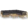 9-piece bamboo garden furniture set with dark gray cushions by vidaXL, Garden sets - Ref: Foro24-3155228, Price: 837,61 €, Di...