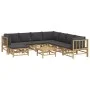 9-piece bamboo garden furniture set with dark gray cushions by vidaXL, Garden sets - Ref: Foro24-3155228, Price: 837,61 €, Di...
