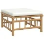 Gartenhocker aus Bambus mit cremeweißem Kissen von vidaXL, Modulare Sofas für den Außenbereich - Ref: Foro24-362302, Preis: 9...