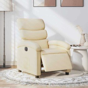 Sillón reclinable eléctrico de tela crema en Sillones | Comprar online en Foro24