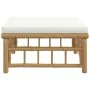 Reposapiés de jardín bambú con cojín blanco crema de vidaXL, Sofás modulares de exterior - Ref: Foro24-362302, Precio: 95,52 ...