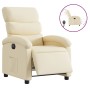 Sillón reclinable eléctrico de tela crema