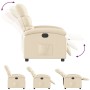Sillón reclinable eléctrico de tela crema
