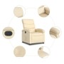 Sillón reclinable eléctrico de tela crema