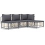 Gartenmöbel-Set mit anthrazitfarbenen PE-Rattankissen 4-tlg von vidaXL, Outdoor-Sofas - Ref: Foro24-3186731, Preis: 297,85 €,...