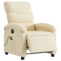Sillón reclinable de masaje eléctrico tela color crema