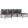 Gartenmöbel-Set mit anthrazitfarbenen PE-Rattankissen 4-tlg von vidaXL, Outdoor-Sofas - Ref: Foro24-3186731, Preis: 297,85 €,...