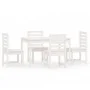 Juego de comedor de jardín 5 piezas madera maciza pino blanco de vidaXL, Conjuntos de jardín - Ref: Foro24-3154684, Precio: 4...