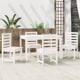 5-teiliges Garten-Esszimmerset aus massivem Kiefernholz weiß von vidaXL, Gartensets - Ref: Foro24-3154684, Preis: 412,62 €, R...