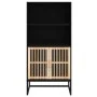 Aparador alto madera contrachapada negro 60x35x125 cm de vidaXL, Taquillas y armarios de almacenamiento - Ref: Foro24-352134,...