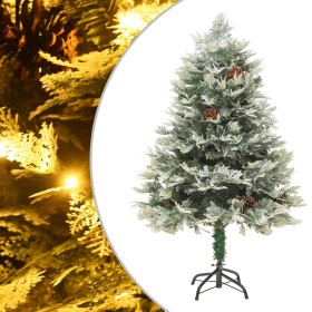 Árbol de Navidad con LED y piñas verde PVC y PE 150 cm