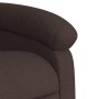Sillón reclinable elevable tela marrón oscuro