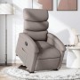 Sillón reclinable elevable tela gris taupe