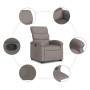 Sillón reclinable elevable tela gris taupe