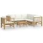 Gartenmöbel-Set 7-teilig aus Bambus und cremeweißen Kissen von vidaXL, Gartensets - Ref: Foro24-3155189, Preis: 872,41 €, Rab...