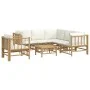 Gartenmöbel-Set 7-teilig aus Bambus und cremeweißen Kissen von vidaXL, Gartensets - Ref: Foro24-3155189, Preis: 872,41 €, Rab...