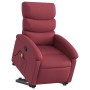Sillón reclinable de masaje elevable tela rojo tinto