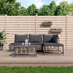 Gartenmöbel-Set 5-teilig, Kissen anthrazit, PE-Rattan von vidaXL, Outdoor-Sofas - Ref: Foro24-3186733, Preis: 367,37 €, Rabat...