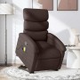 Silla de masaje reclinable de pie de tela marrón oscuro