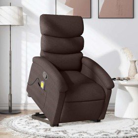Silla de masaje reclinable de pie de tela marrón oscuro Silla de masaje reclinable de pie de tela marrón oscuro