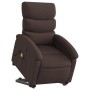 Silla de masaje reclinable de pie de tela marrón oscuro